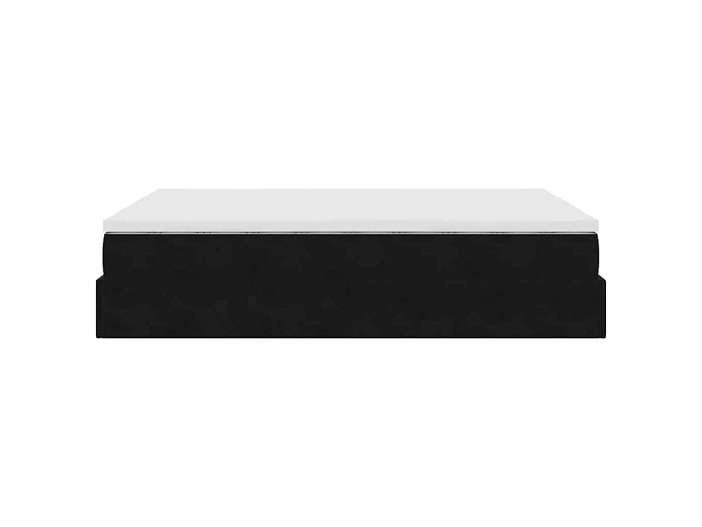 Cadre de lit ottoman avec matelas noir 140x190 cm velours