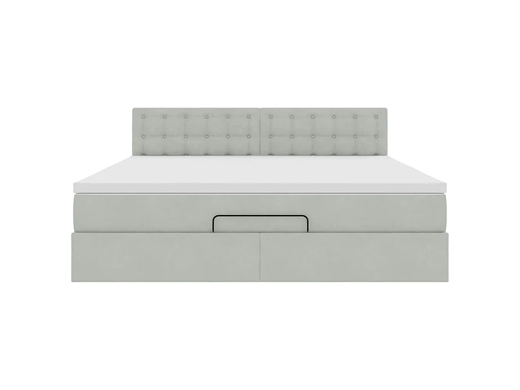 Estructura de cama otomana con colchón gris claro 160x200cm