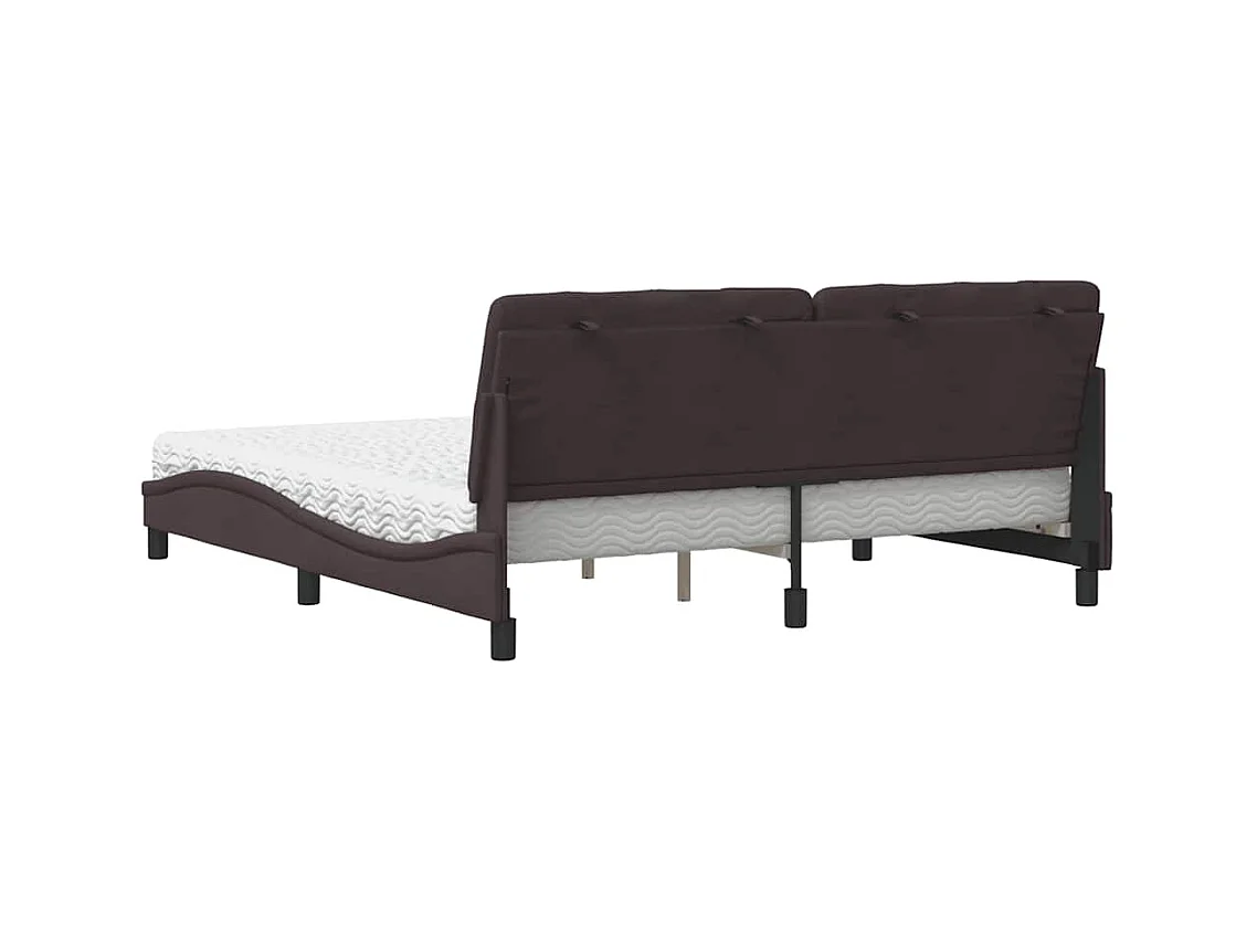 Letto con Materasso Marrone Scuro 180x200cm Tessuto