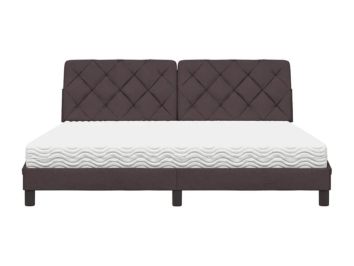 Bed met matras stof donkerbruin 180x200 cm