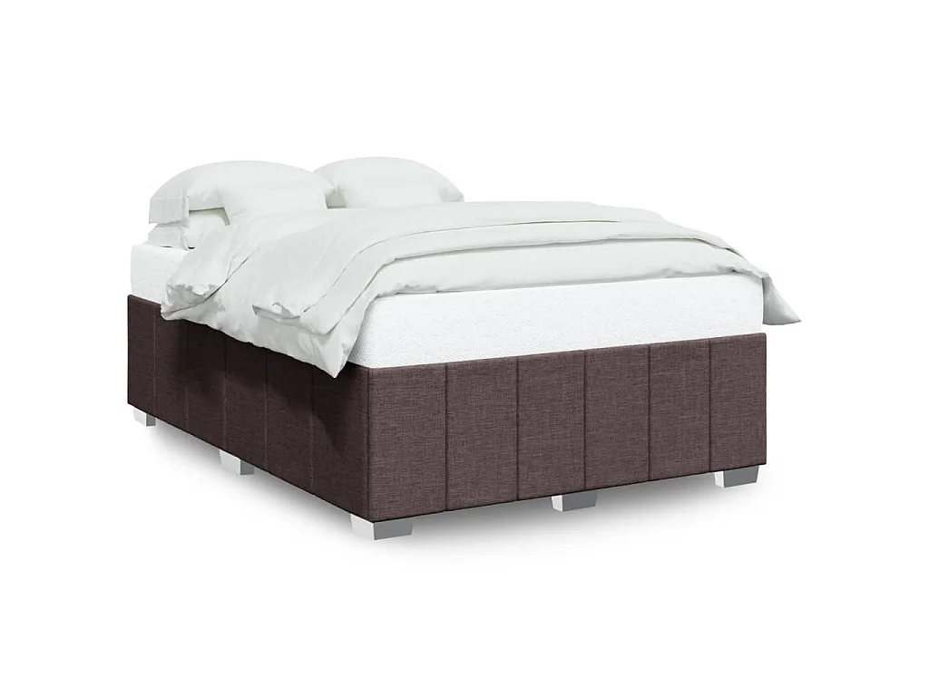 Bedframe zonder matras stof donkerbruin 160x200 cm