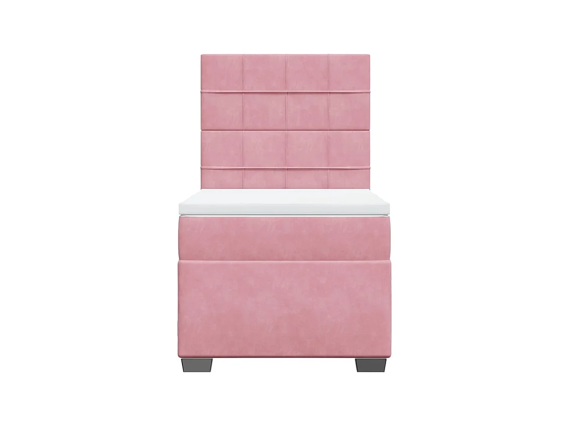 Sommier à lattes de lit avec matelas Rose 90x200 cm Velours