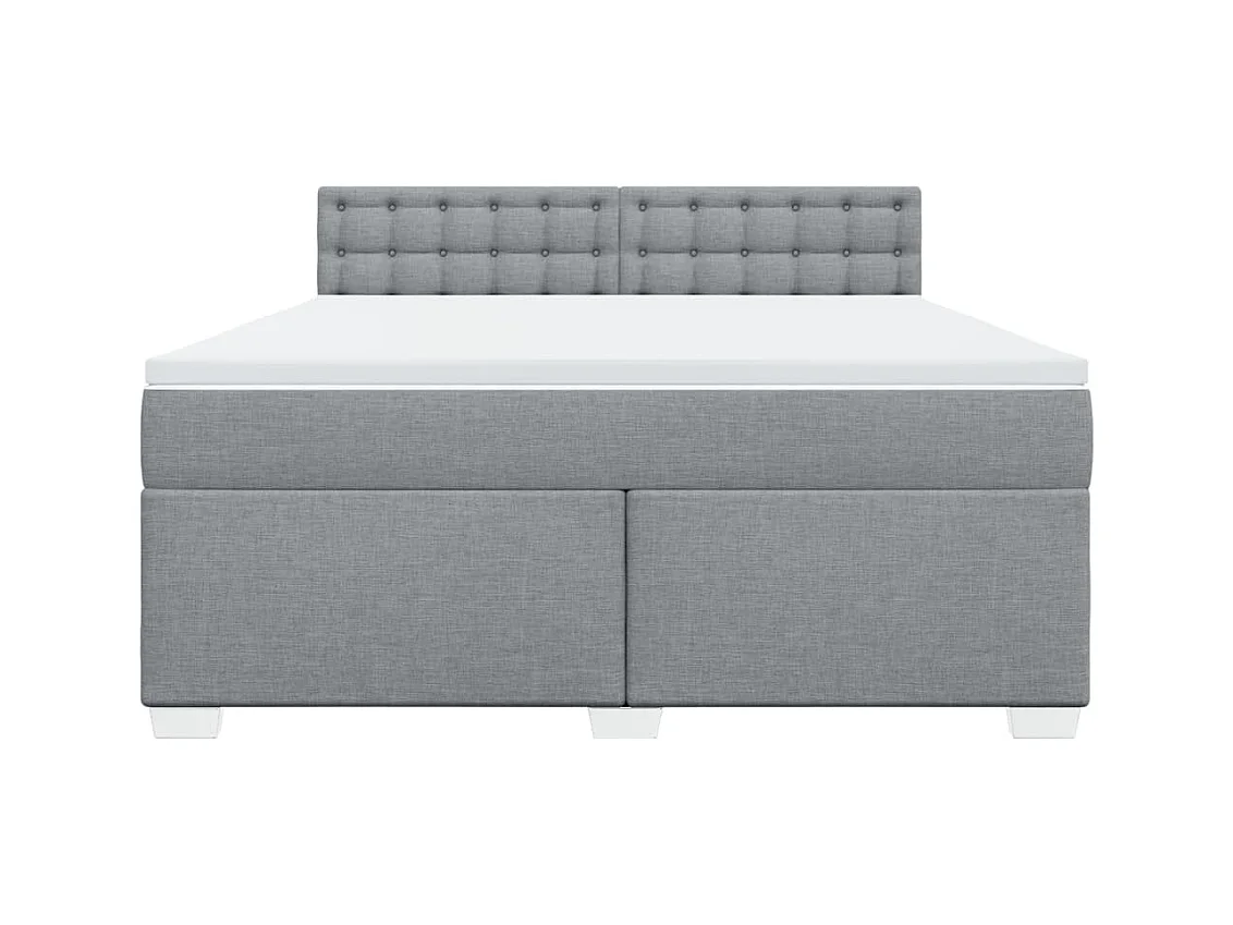 Boxspring met matras stof lichtgrijs 180x200 cm