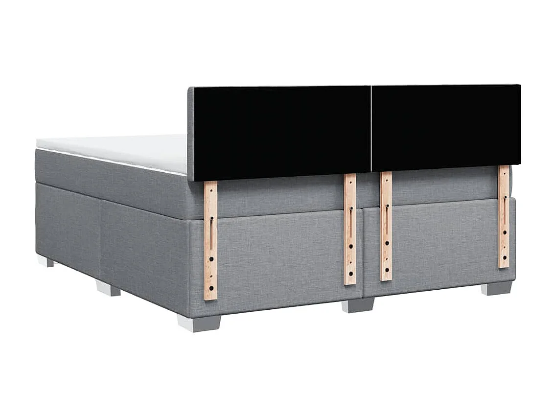 Boxspring met matras stof lichtgrijs 180x200 cm