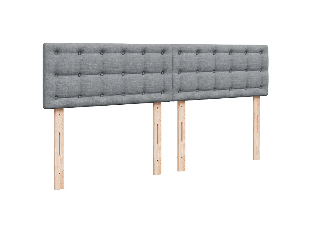 Cama box spring con colchón tela gris claro 180x200 cm