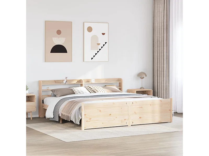 Bedframe met hoofdbord massief grenenhout 180x200 cm