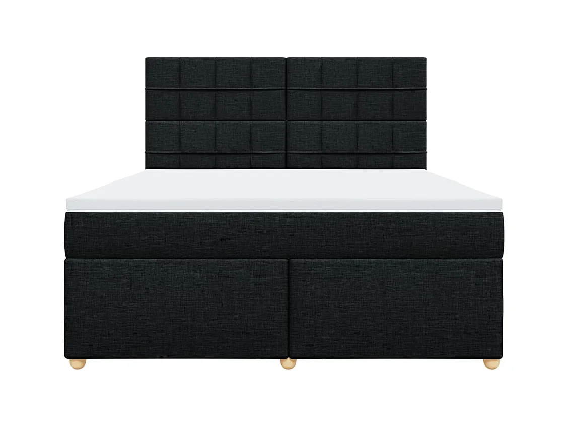 Sommier à lattes de lit avec matelas Noir 180x200 cm Tissu