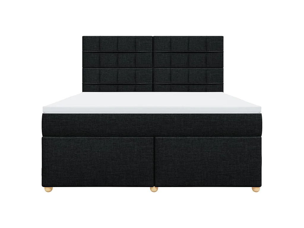 Sommier à lattes de lit avec matelas Noir 180x200 cm Tissu