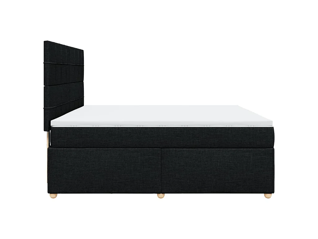 Sommier à lattes de lit avec matelas Noir 180x200 cm Tissu