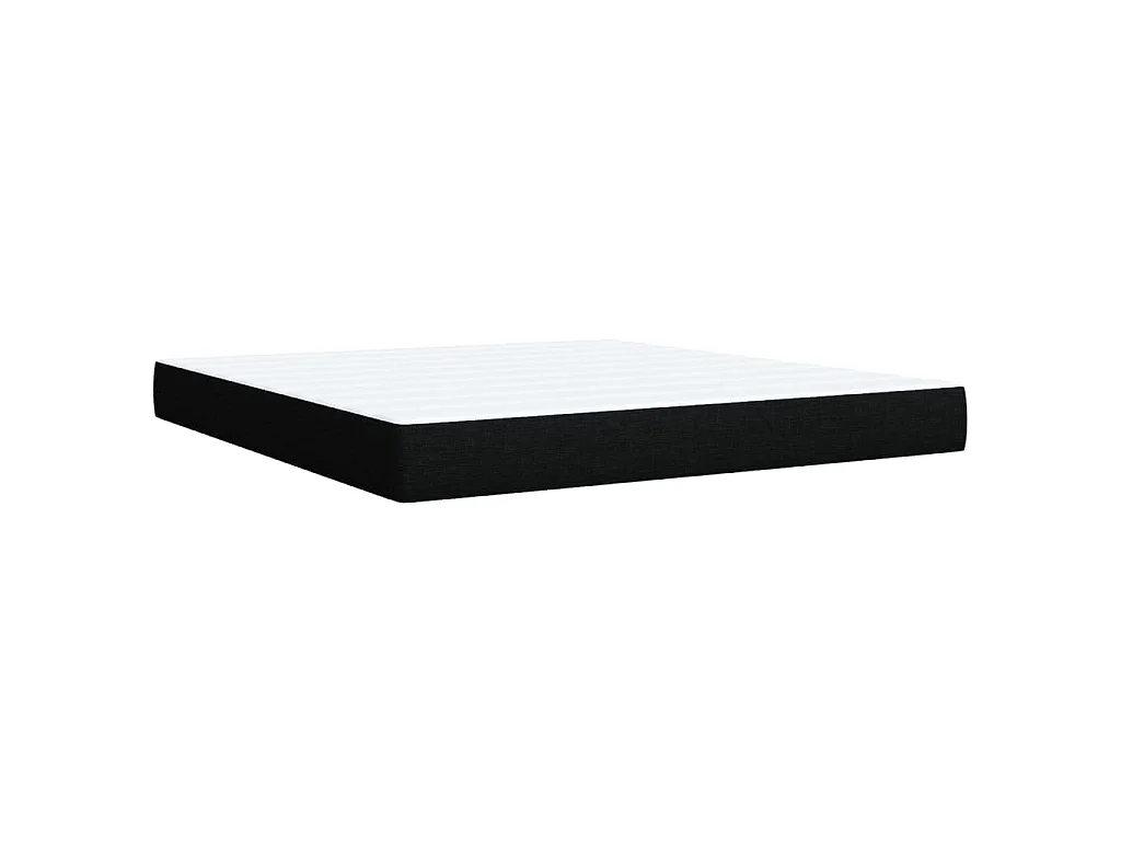 Sommier à lattes de lit avec matelas Noir 180x200 cm Tissu