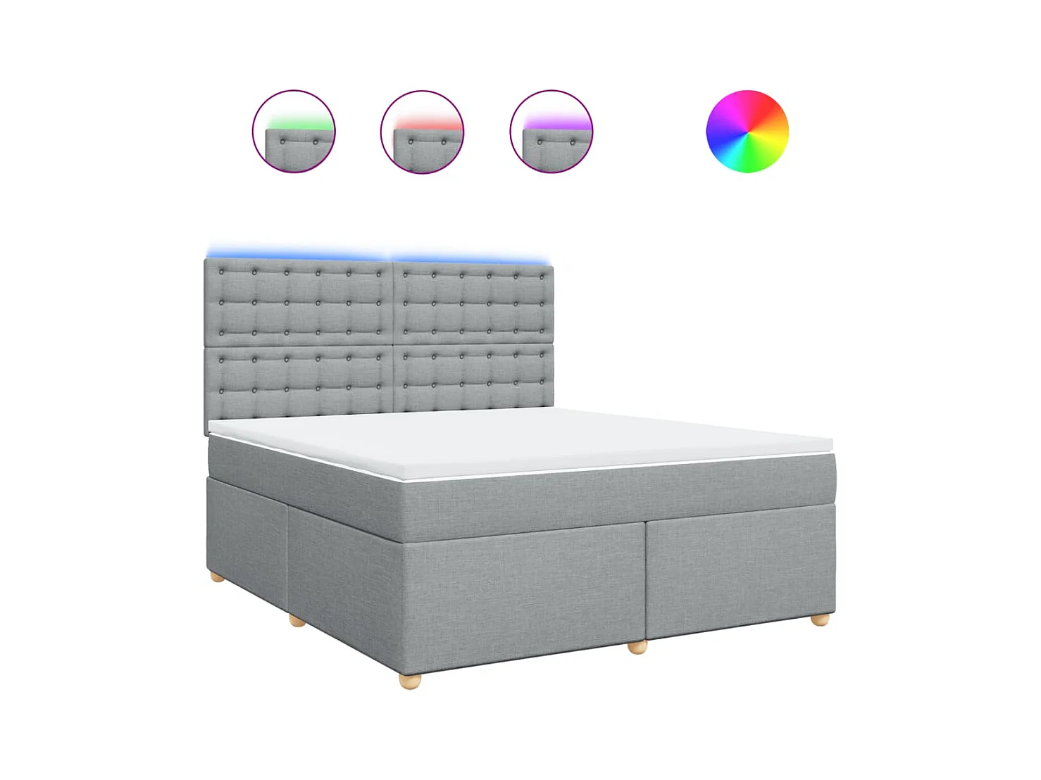 Boxspring met matras stof lichtgrijs 180x200 cm