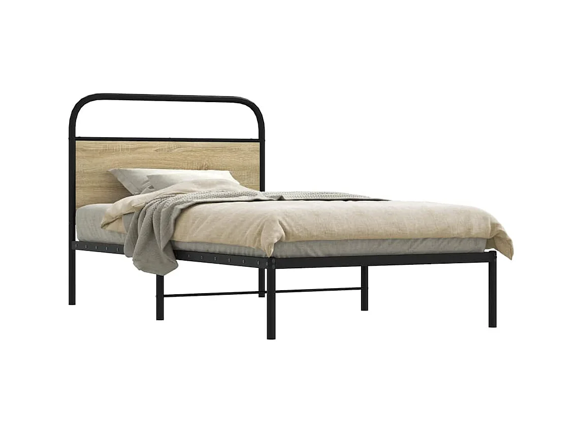 Cadre de lit sans matelas 90x190cm chêne sonoma bois ingénierie