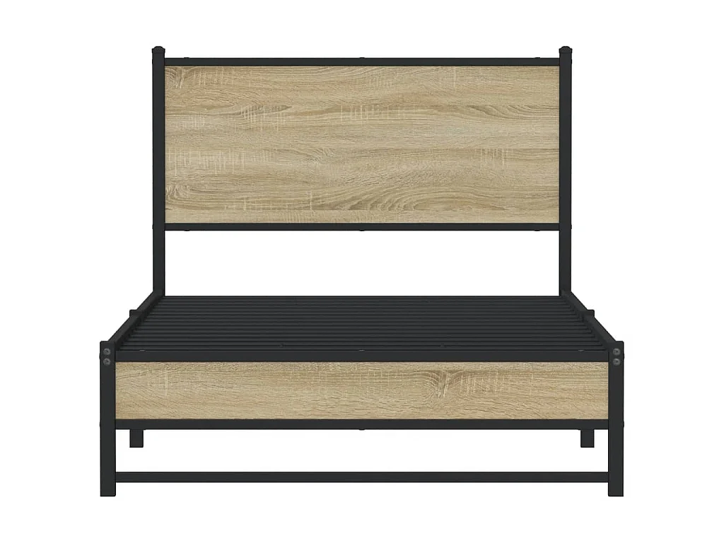 Metallbett ohne Matratze Sonoma-Eiche 100x200 cm