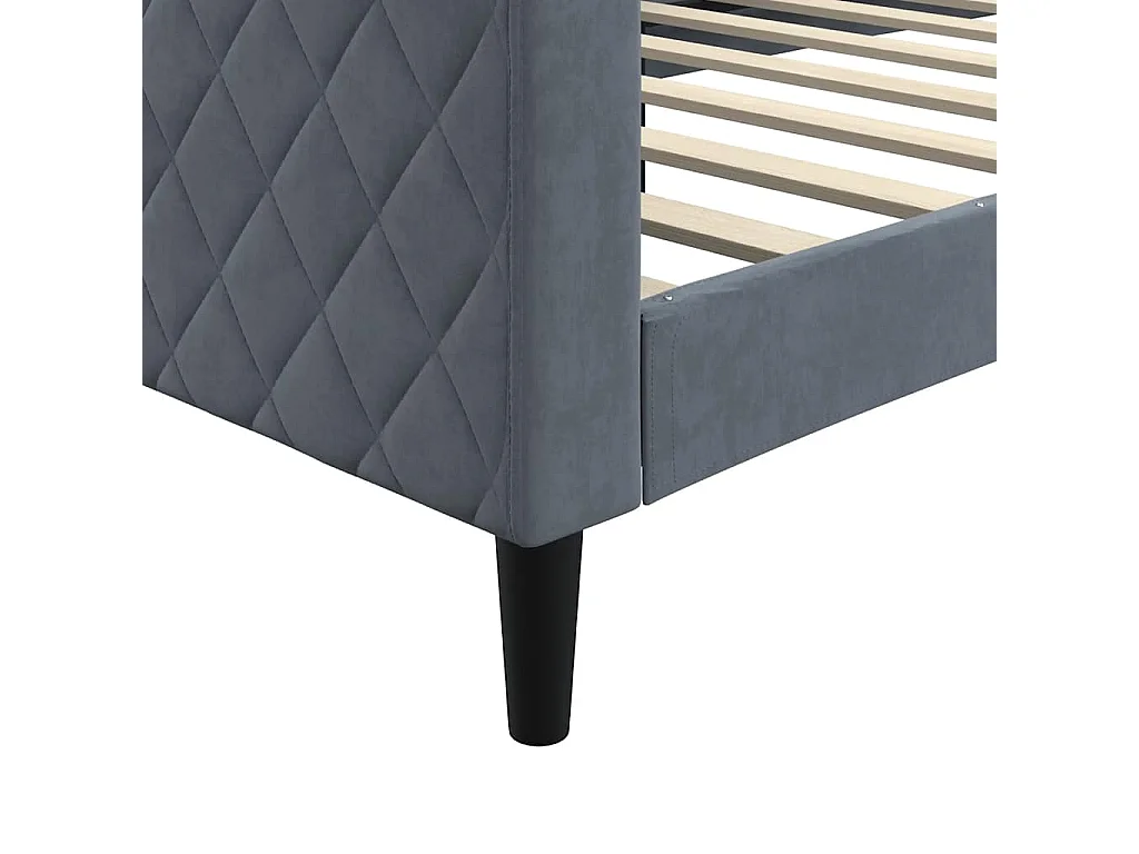 Slaapbank 90x190 cm fluweel donkergrijs