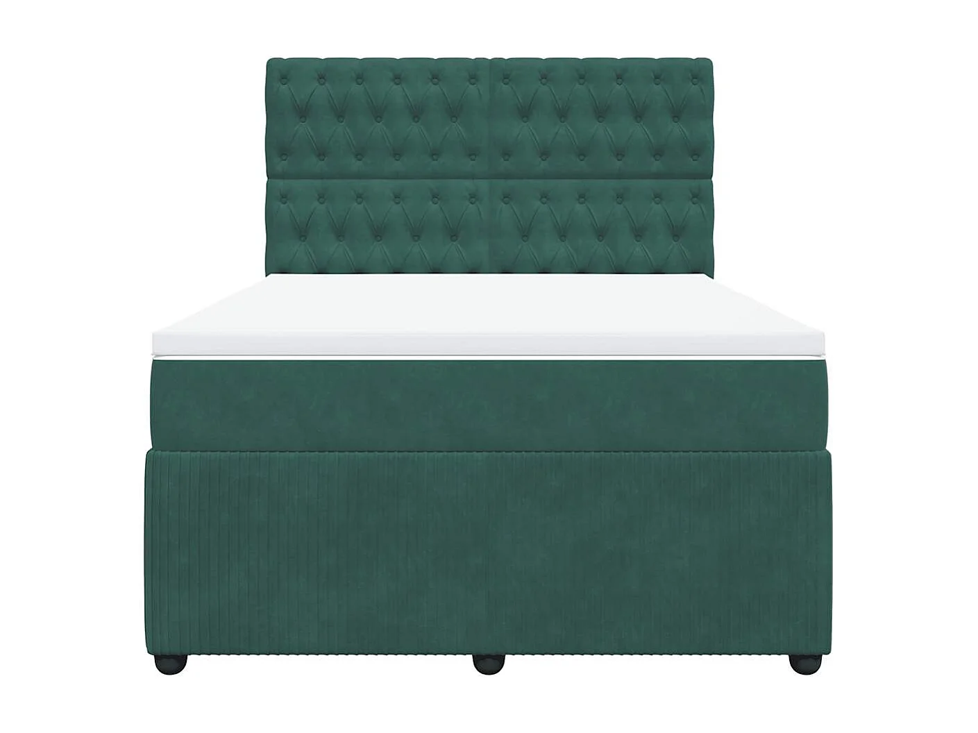 Sommier à lattes de lit et matelas Vert foncé 140x200cm Velours