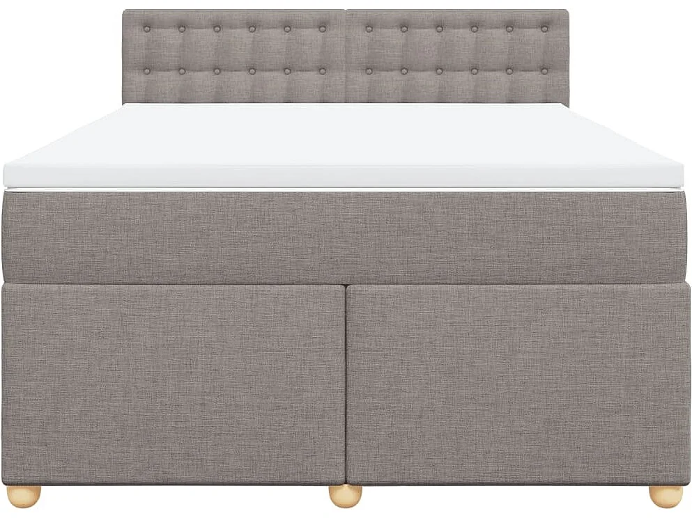 Sommier à lattes de lit avec matelas Taupe 140x200 cm Tissu