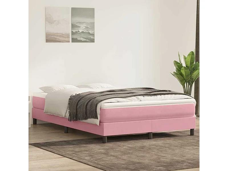 Boxspringbett ohne Matratze Rosa 140x220 cm Samt
