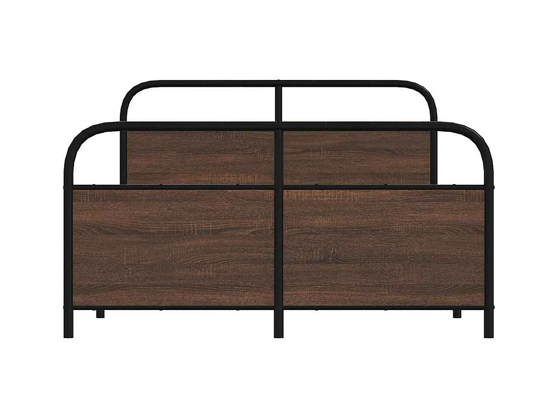 Metallbett ohne Matratze Braun Eichen-Optik 140x190 cm