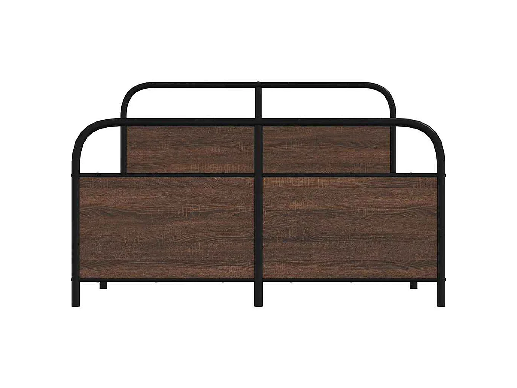 Cadre de lit en métal sans matelas chêne marron 140x190 cm