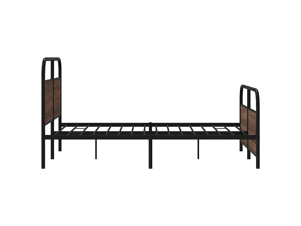 Cadre de lit en métal sans matelas chêne marron 140x190 cm