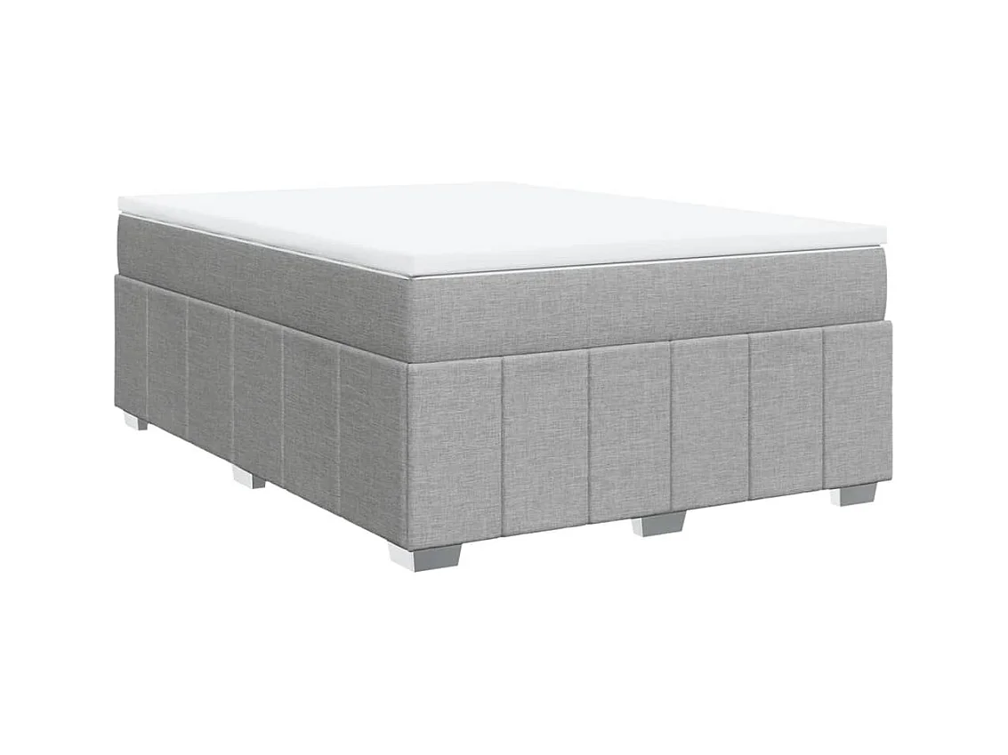 Boxspring met matras stof lichtgrijs 140x200 cm