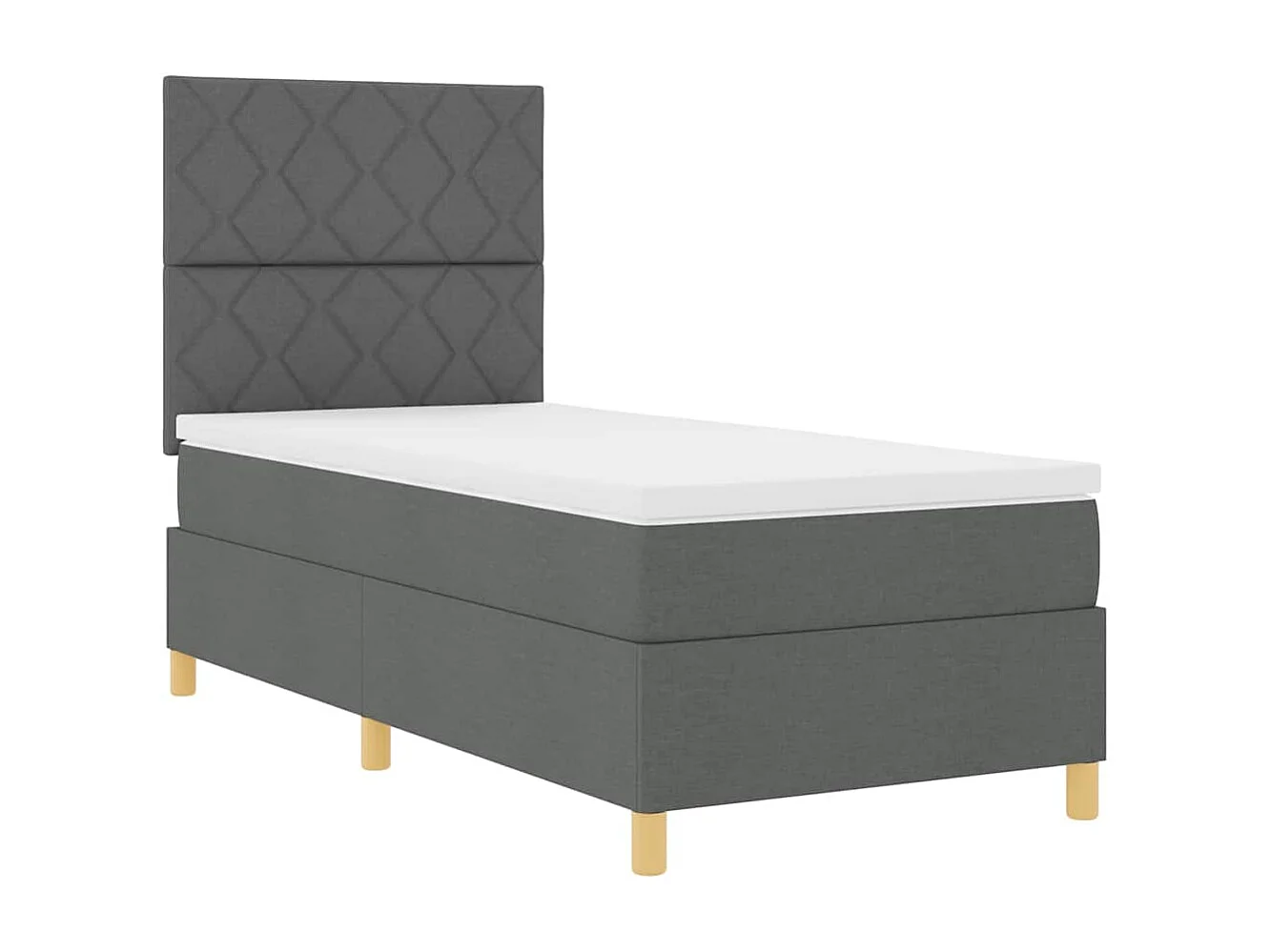 Cama Box com cabeceira Cinzento escuro 90 x 190 cm tecido