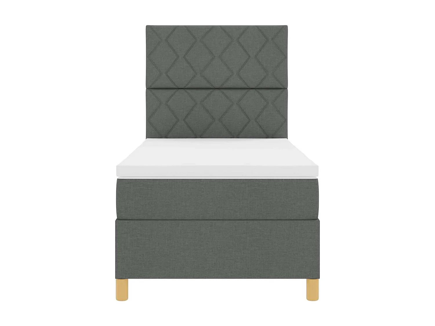 Cama Box com cabeceira Cinzento escuro 90 x 190 cm tecido