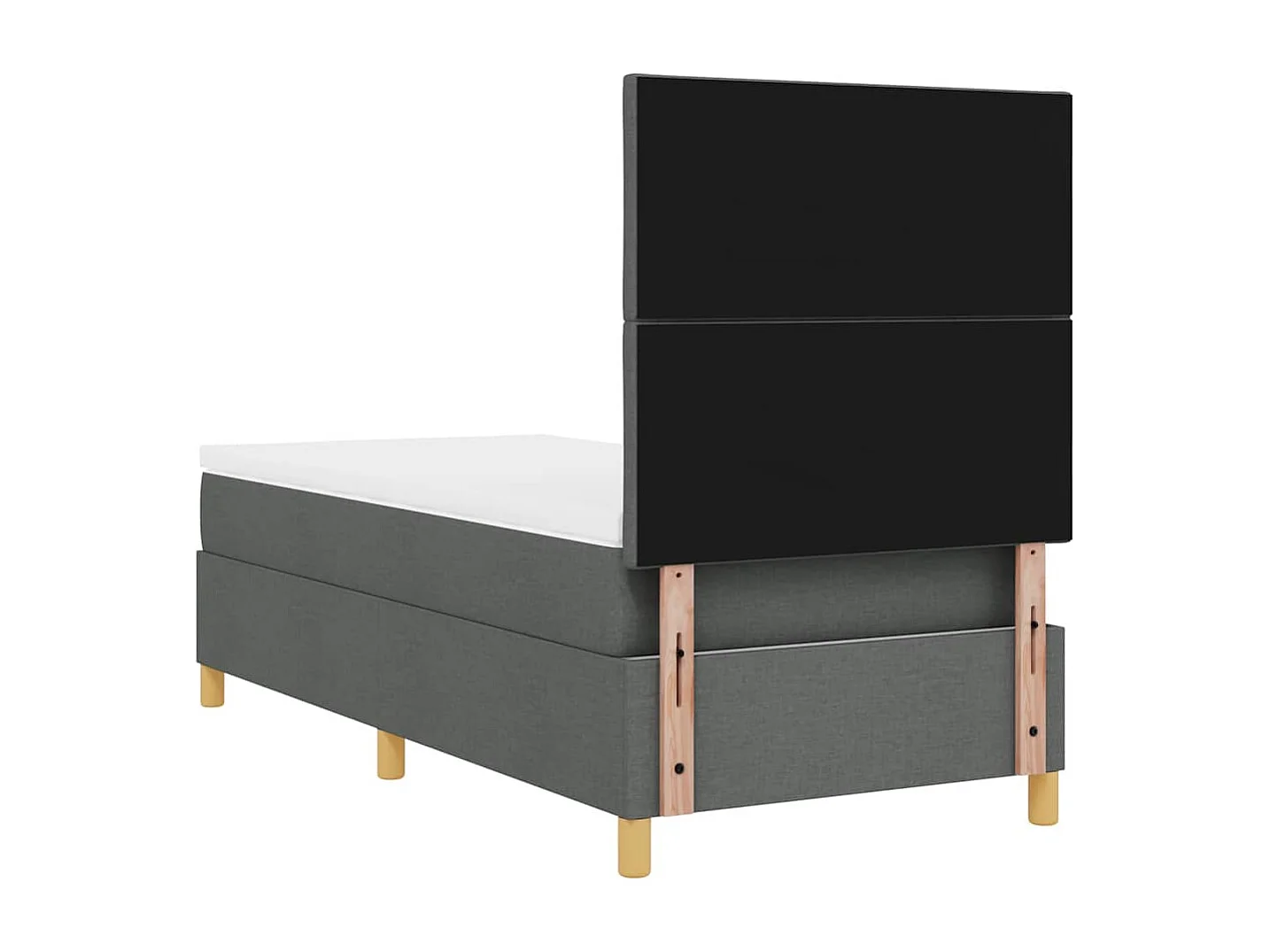 Cama Box com cabeceira Cinzento escuro 90 x 190 cm tecido