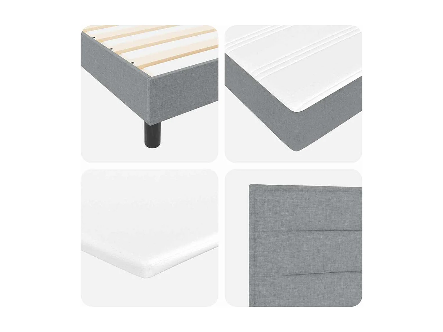 Letto a molle con materasso Grigio chiaro 90 x 200 cm Tessuto