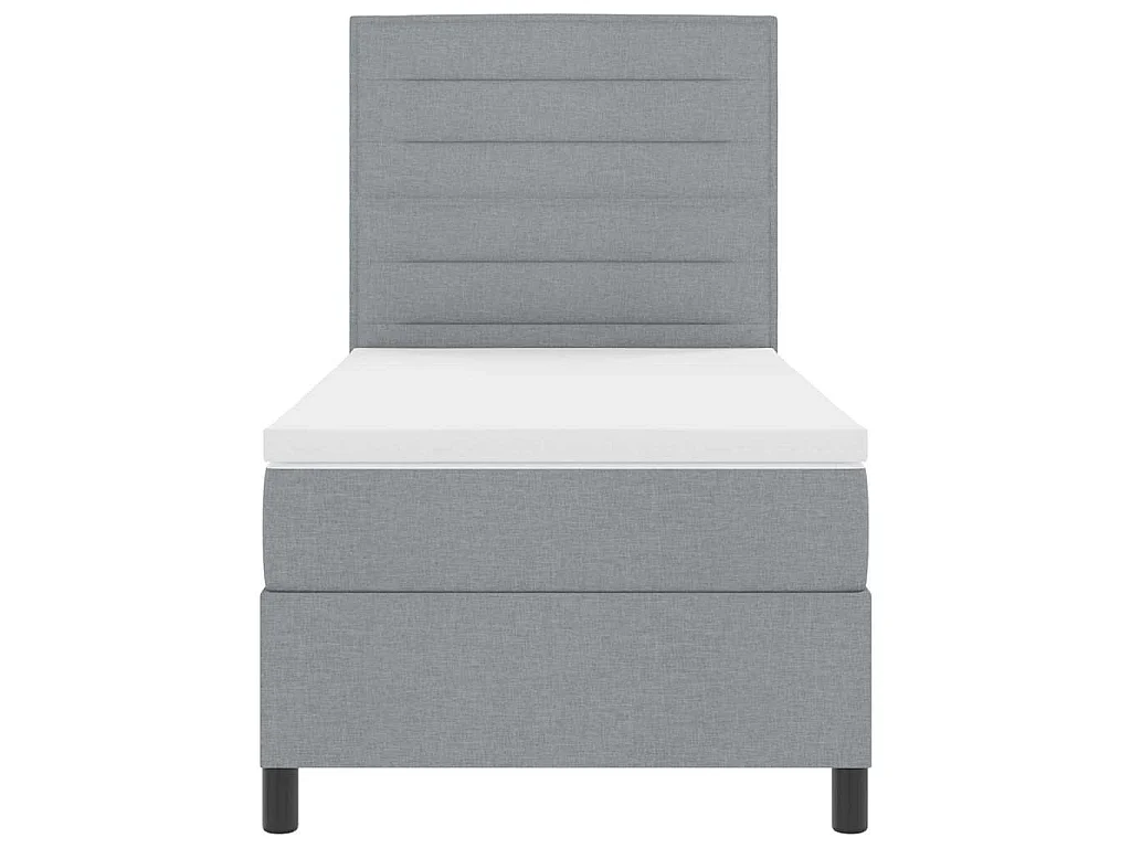Boxspringbed met matras Lichtgrijs 90 x 200 cm Stof