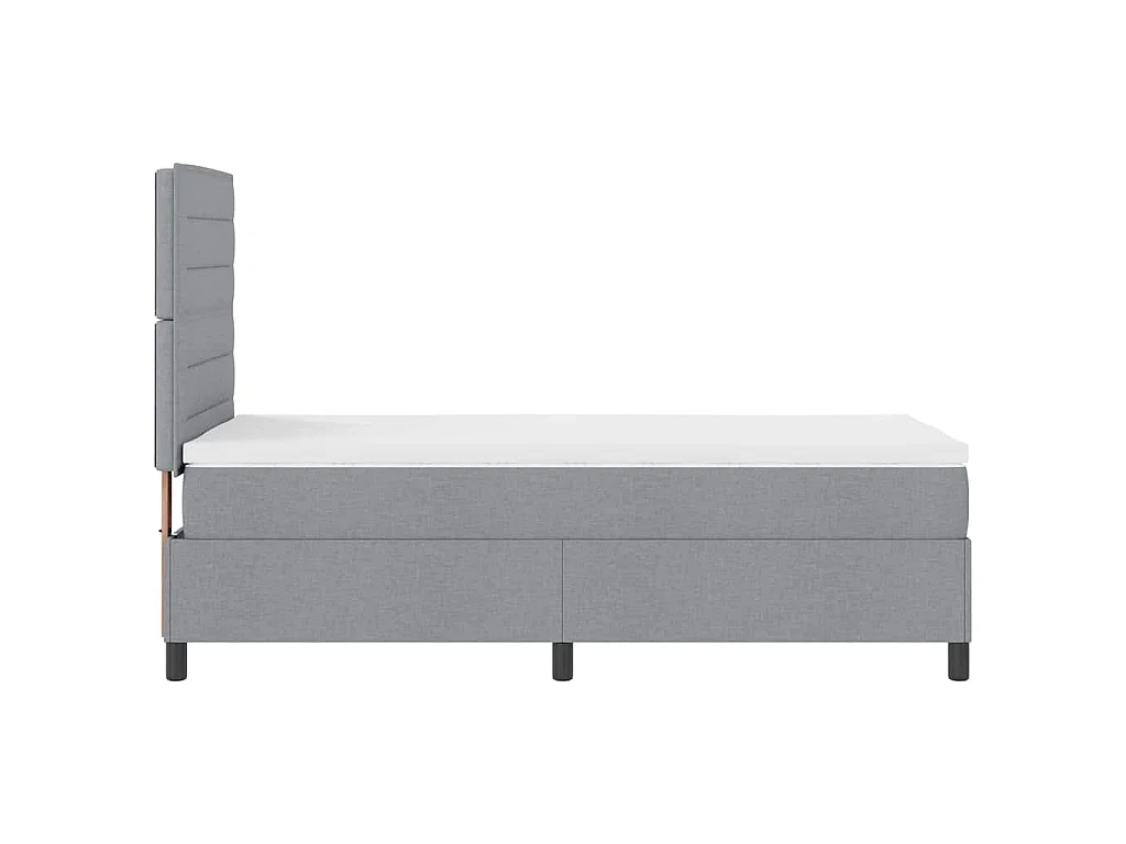 Boxspringbed met matras Lichtgrijs 90 x 200 cm Stof