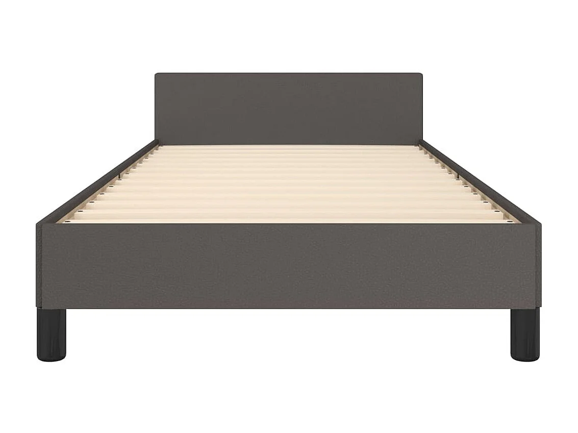 Cadre de lit sans matelas gris 90x190 cm similicuir