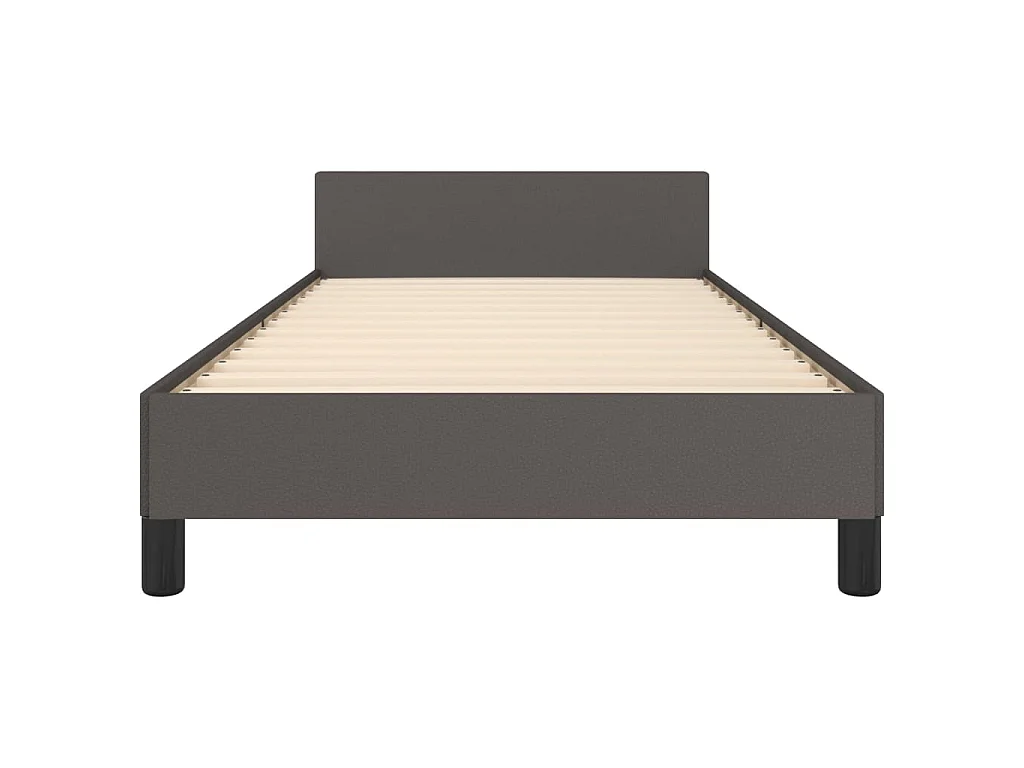 Cadre de lit sans matelas gris 90x190 cm similicuir