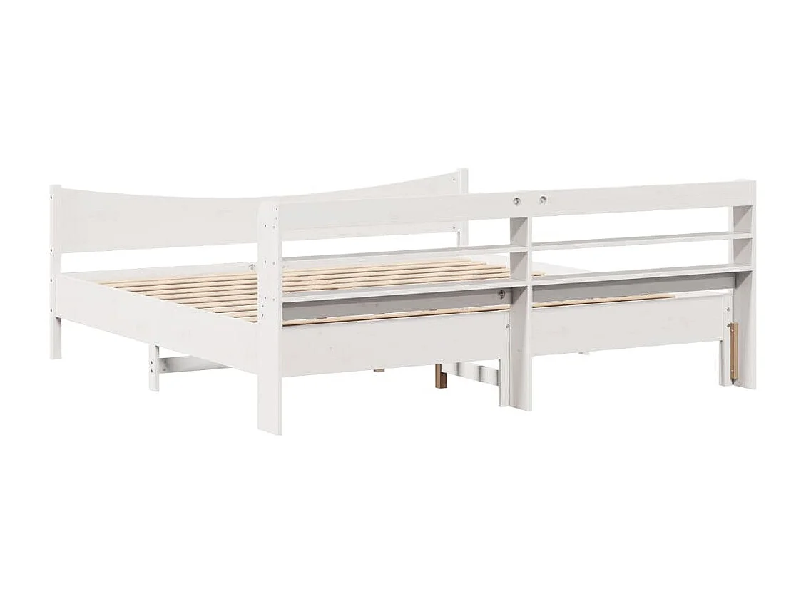 Giroletto con Testiera Bianco 180x200 cm Massello Pino