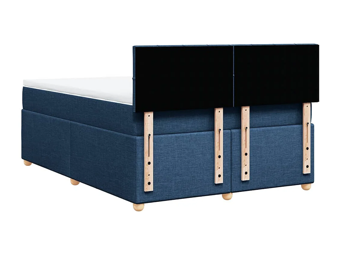 Boxspring met matras stof blauw 140x200 cm