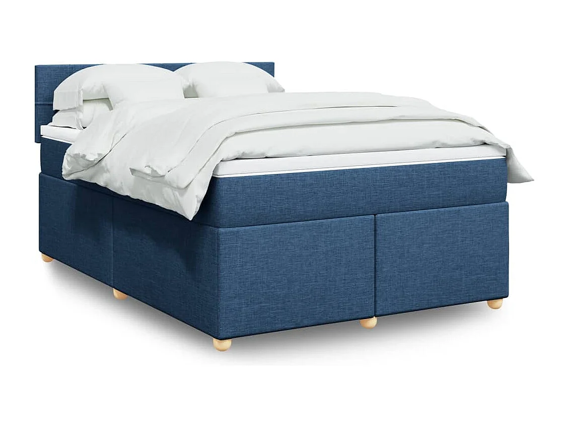 Giroletto a Molle con Materasso Blu 140x200 cm in Tessuto