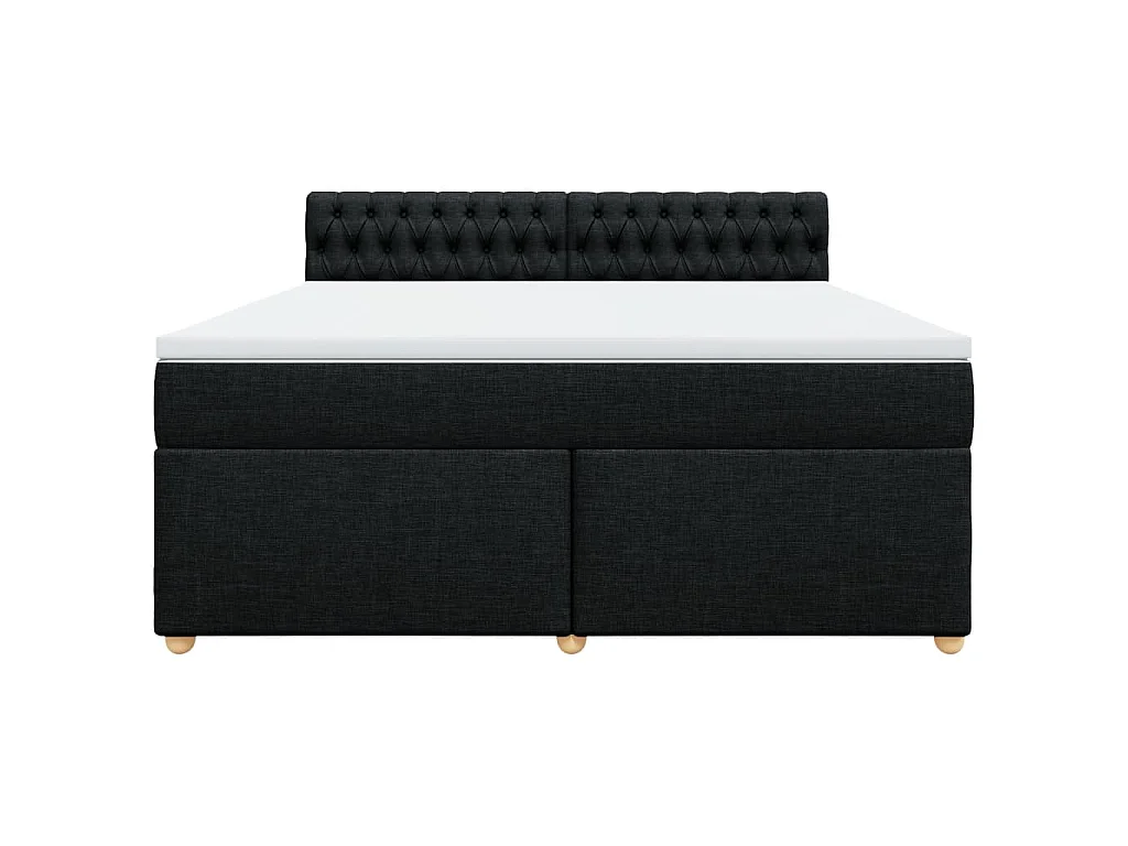 Giroletto a Molle con Materasso Nero 180x200 cm in Tessuto