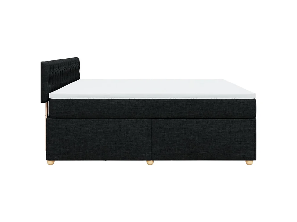 Giroletto a Molle con Materasso Nero 180x200 cm in Tessuto