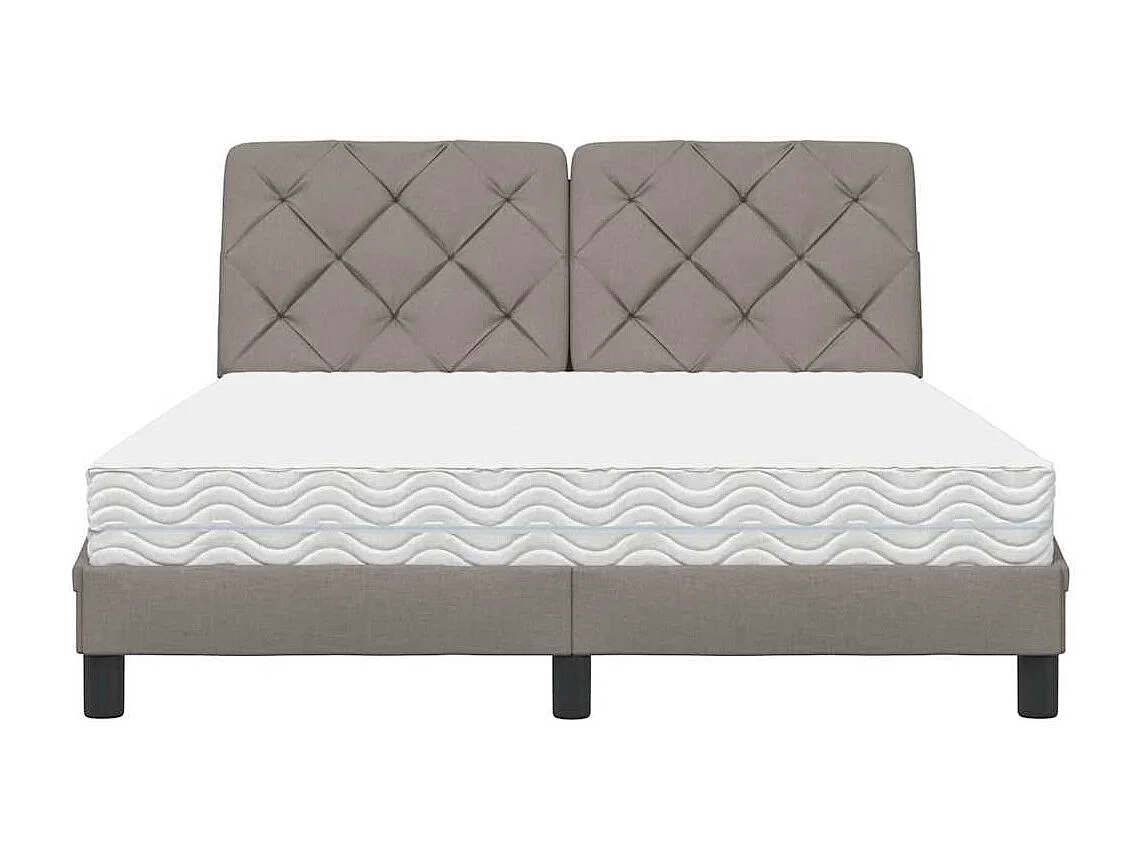 Bed met matras stof taupe 140x190 cm