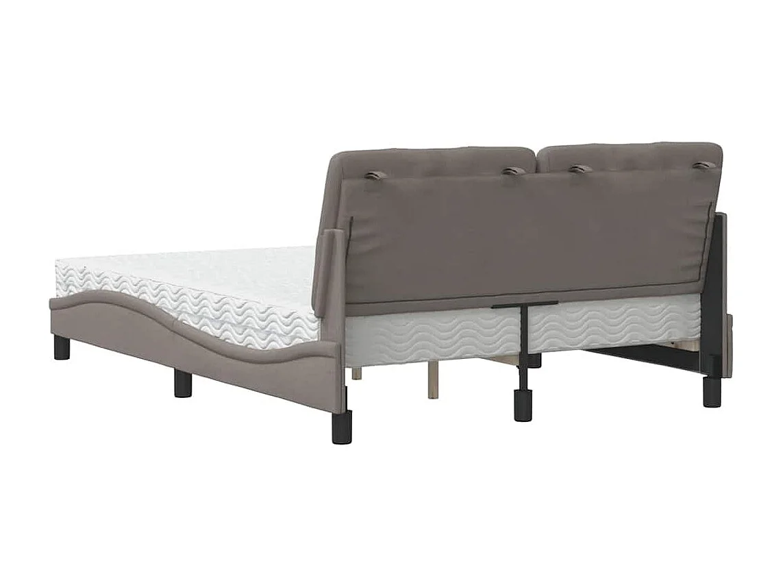 Bed met matras stof taupe 140x190 cm