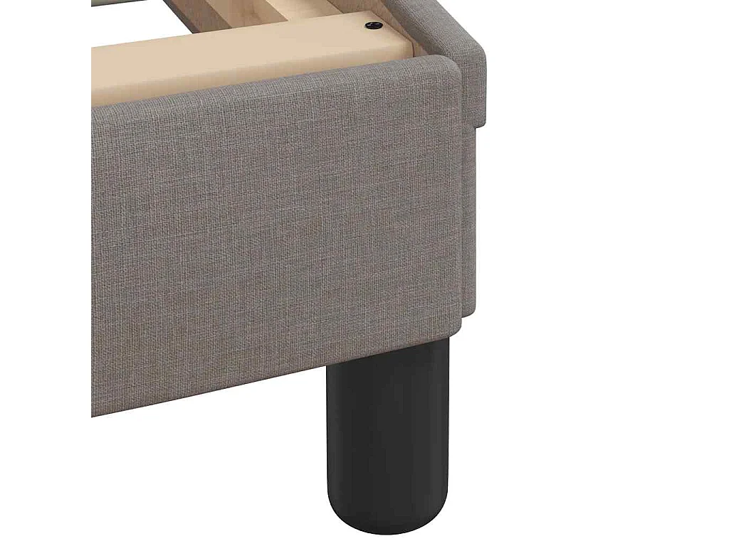 Lit avec matelas taupe 140x190 cm tissu