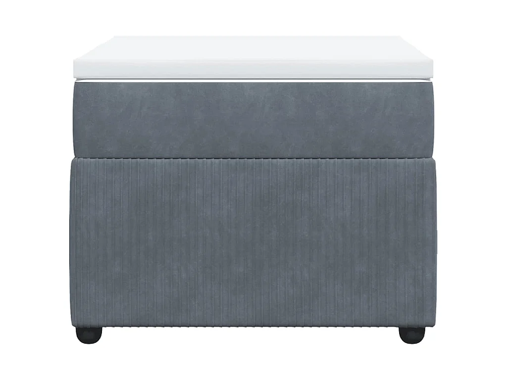 Cama box spring con colchón terciopelo gris oscuro 90x190 cm