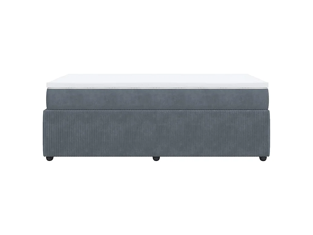 Boxspring met matras fluweel donkergrijs 90x190 cm