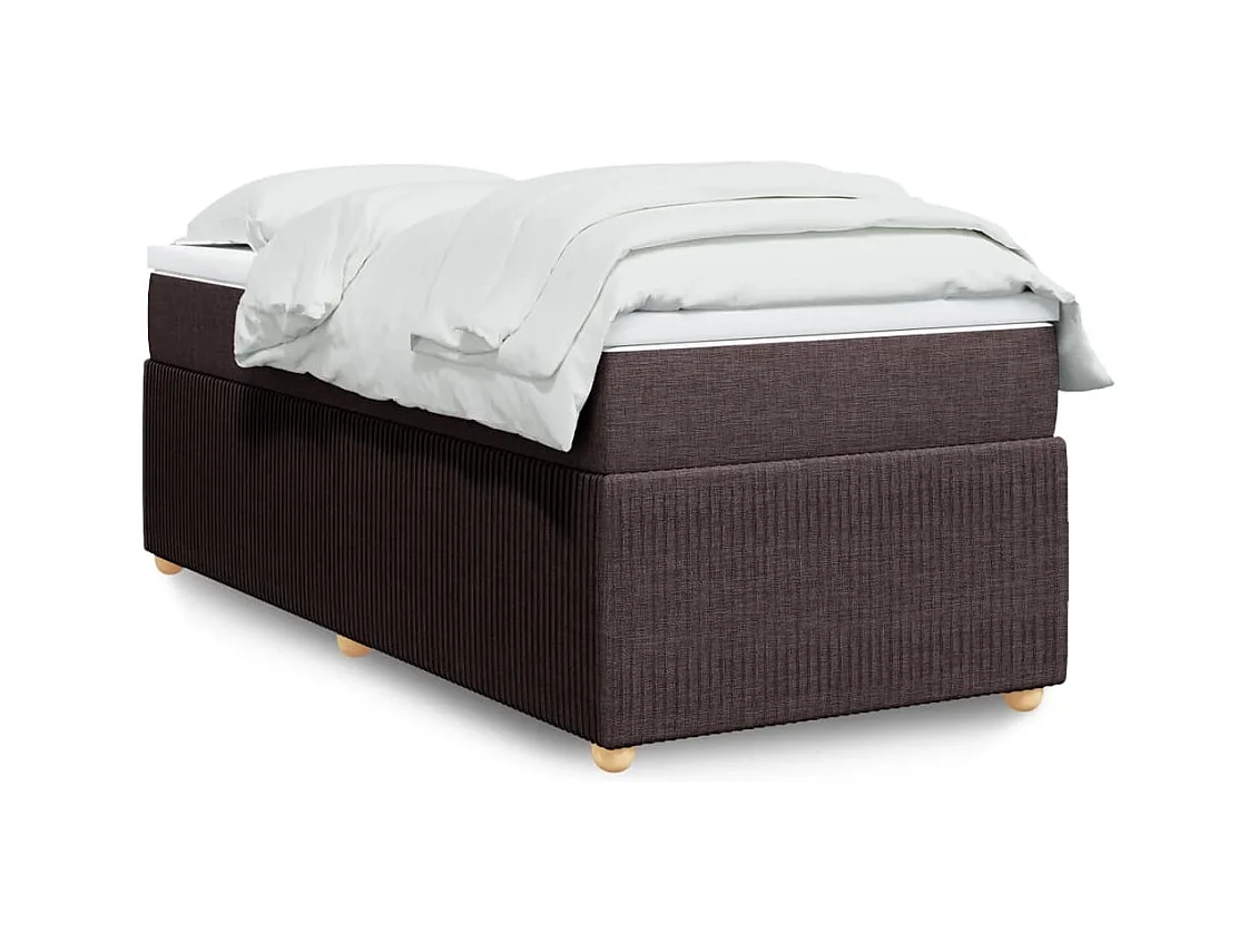 Boxspringbett mit Matratze Dunkelbraun 90x190 cm Stoff