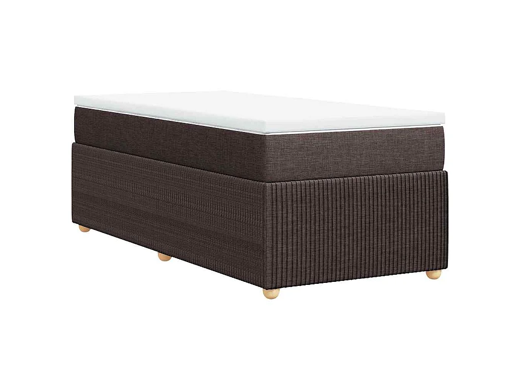 Cama com molas/colchão 90x190 cm tecido castanho-escuro