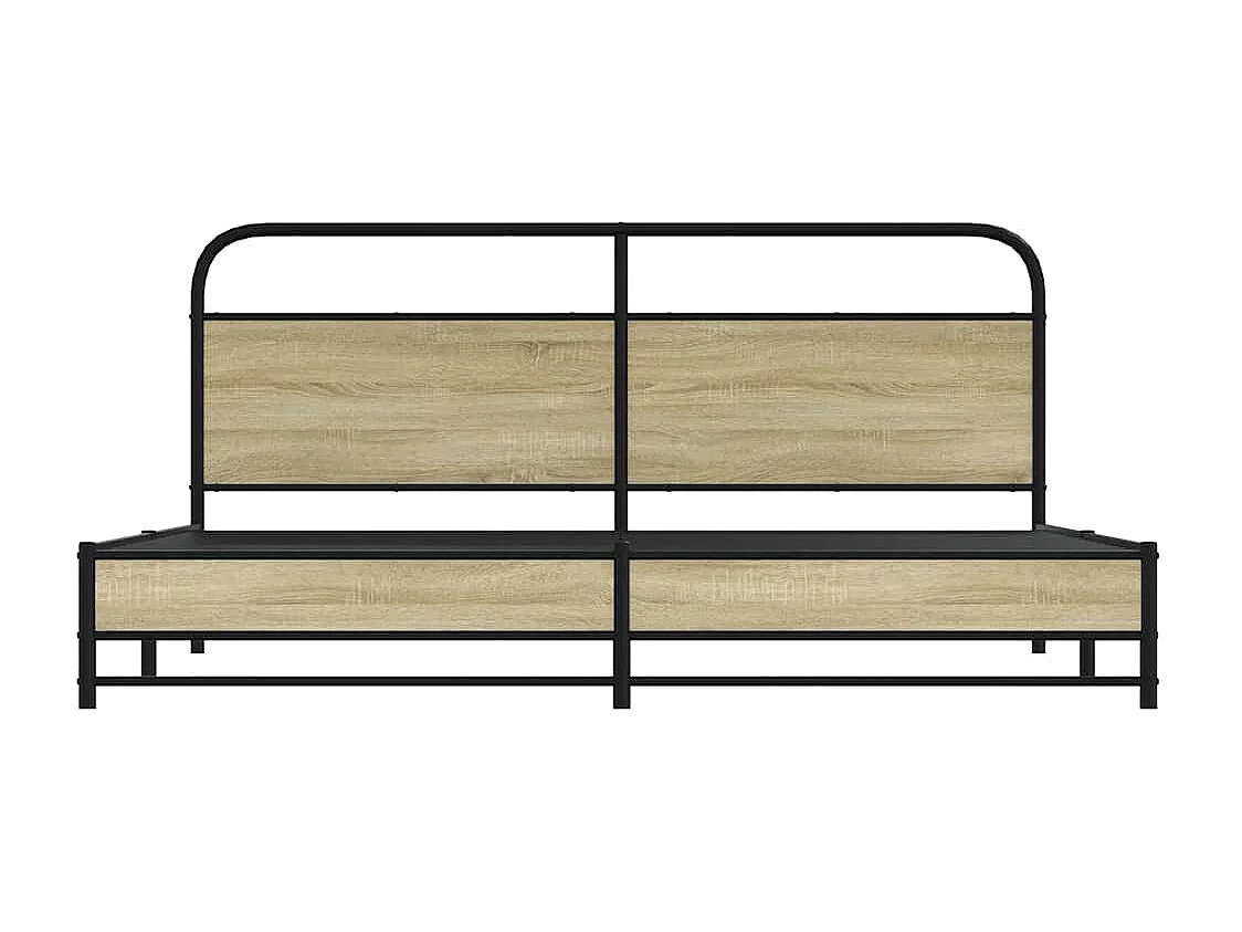 Estructura de cama sin colchón metal roble Sonoma 180x200 cm