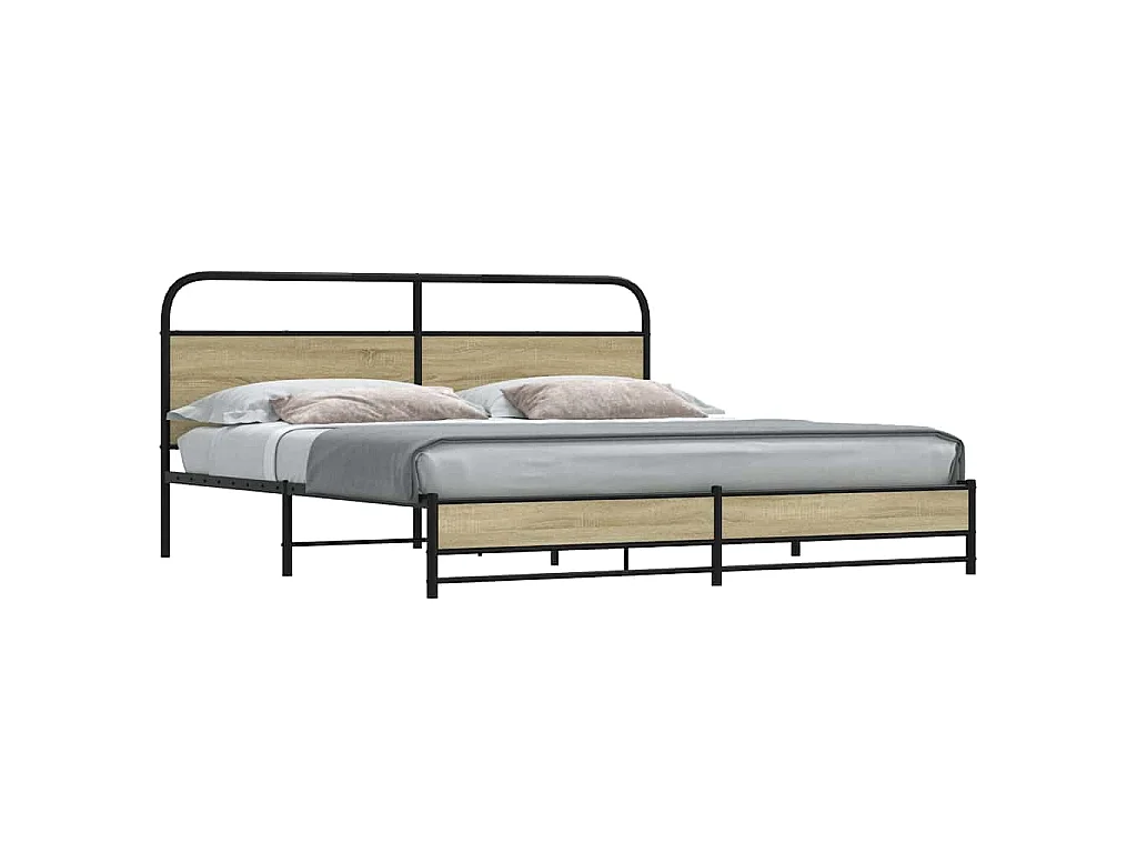 Bedframe zonder matras metaal sonoma eikenkleurig 180x200 cm