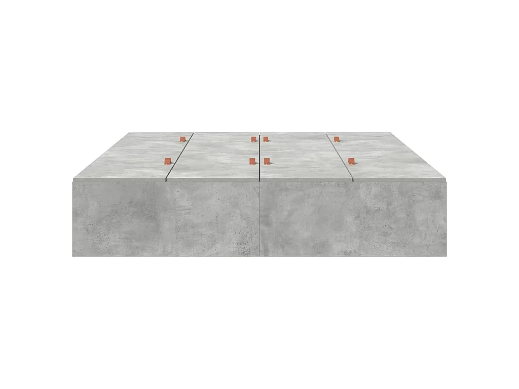 Cadre de lit avec rangement Gris béton 150 x 200 cm