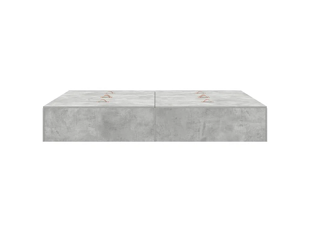 Cadre de lit avec rangement Gris béton 150 x 200 cm