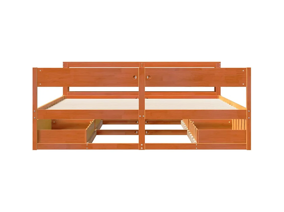 Letto senza Materasso Marrone Cera 180x200 cm in Legno di Pino